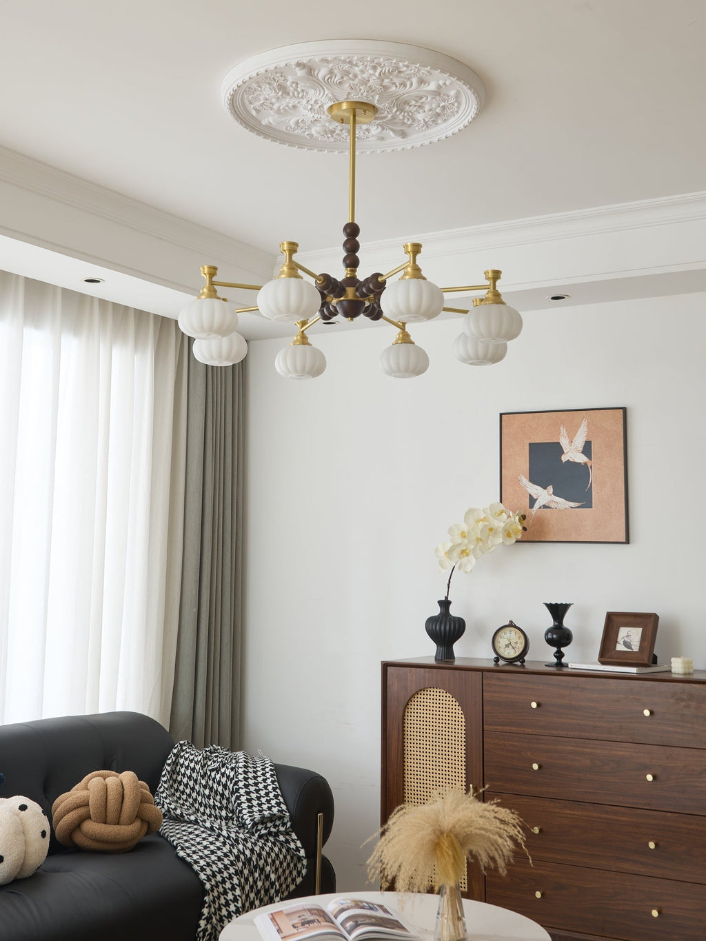 Avdorira Lustre Vintage Élégant en Laiton et Bois - Neutralighting
