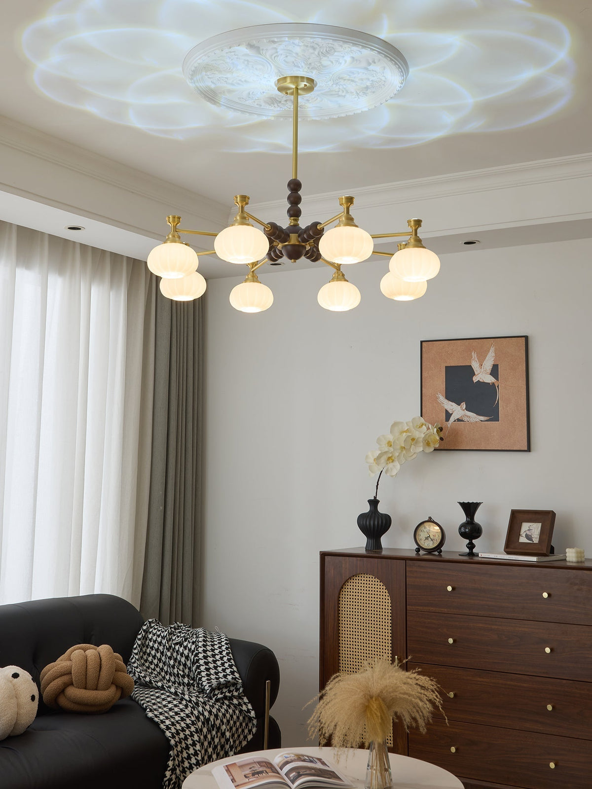 Avdorira Lustre Vintage Élégant en Laiton et Bois - Neutralighting