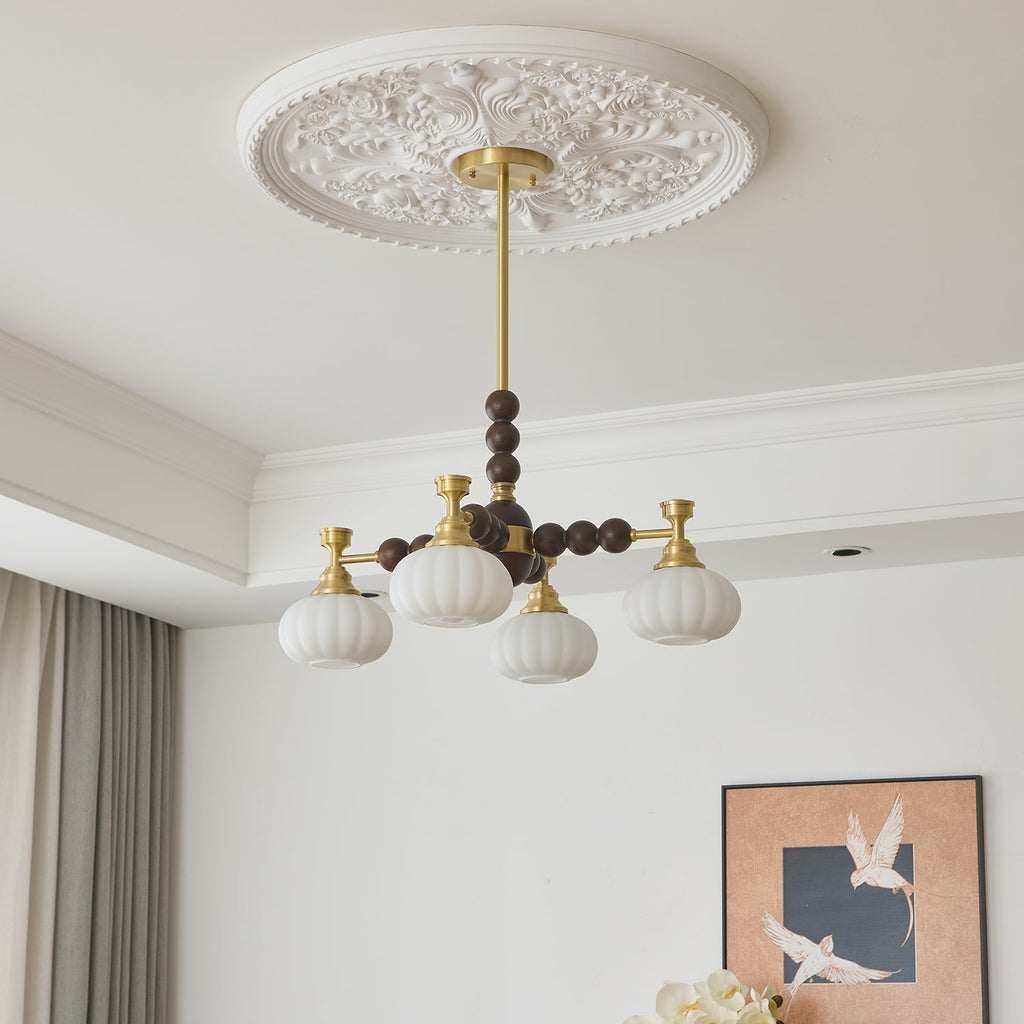 Avdorira Lustre Vintage Élégant en Laiton et Bois - Neutralighting