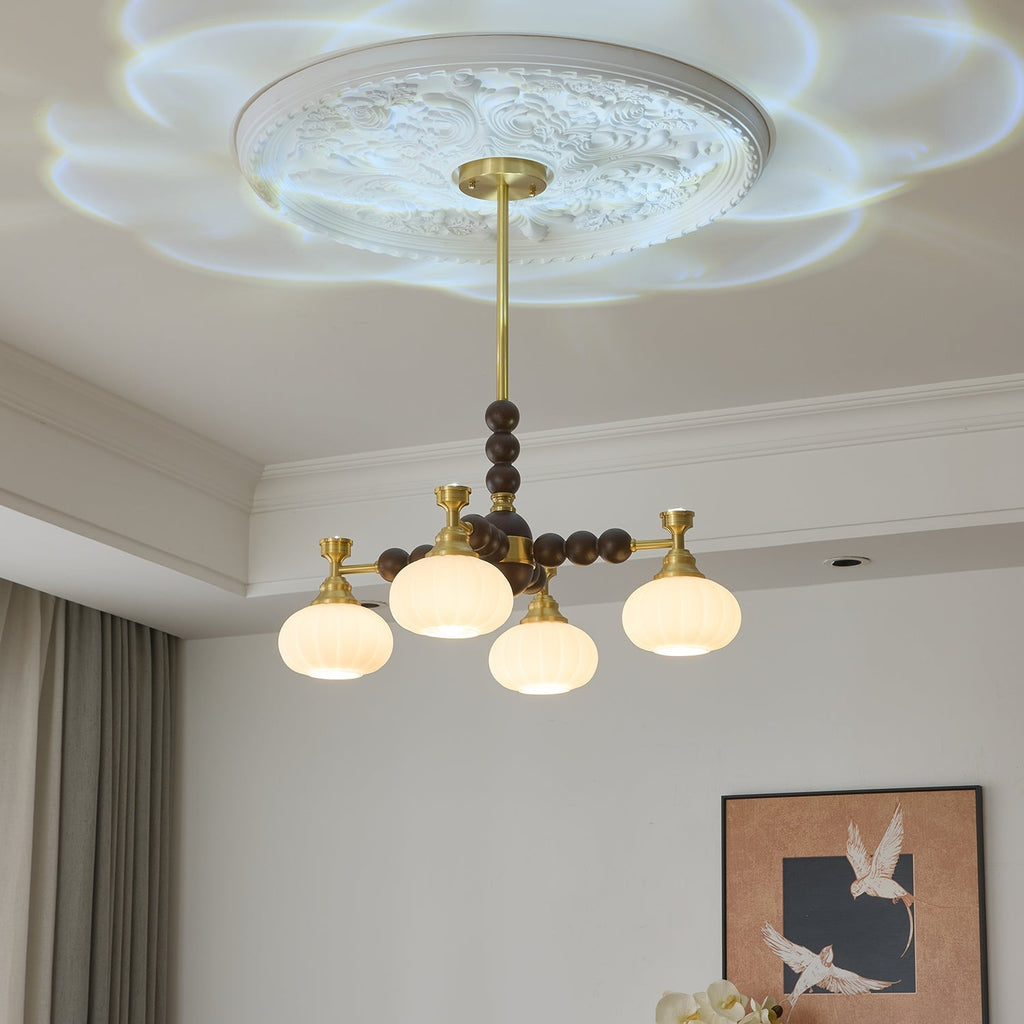 Avdorira Lustre Vintage Élégant en Laiton et Bois - Neutralighting