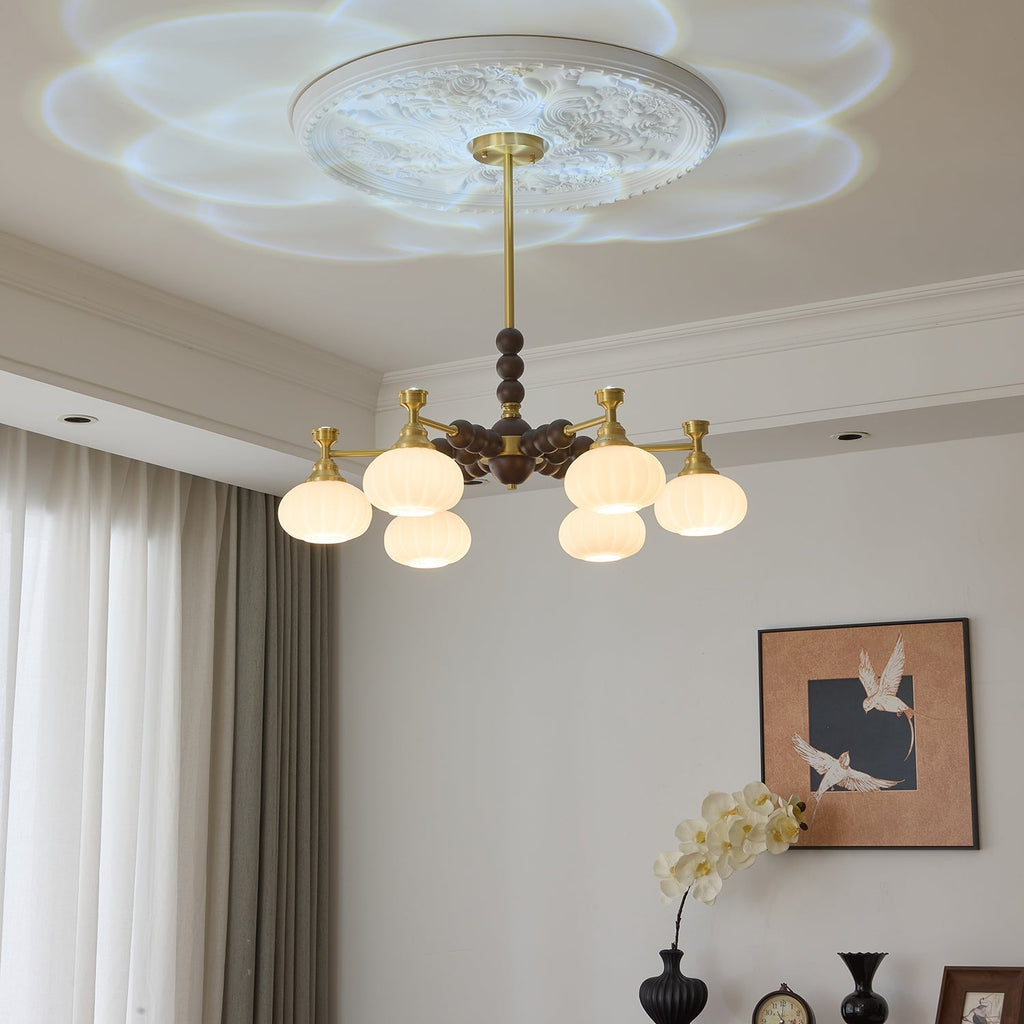 Avdorira Lustre Vintage Élégant en Laiton et Bois - Neutralighting