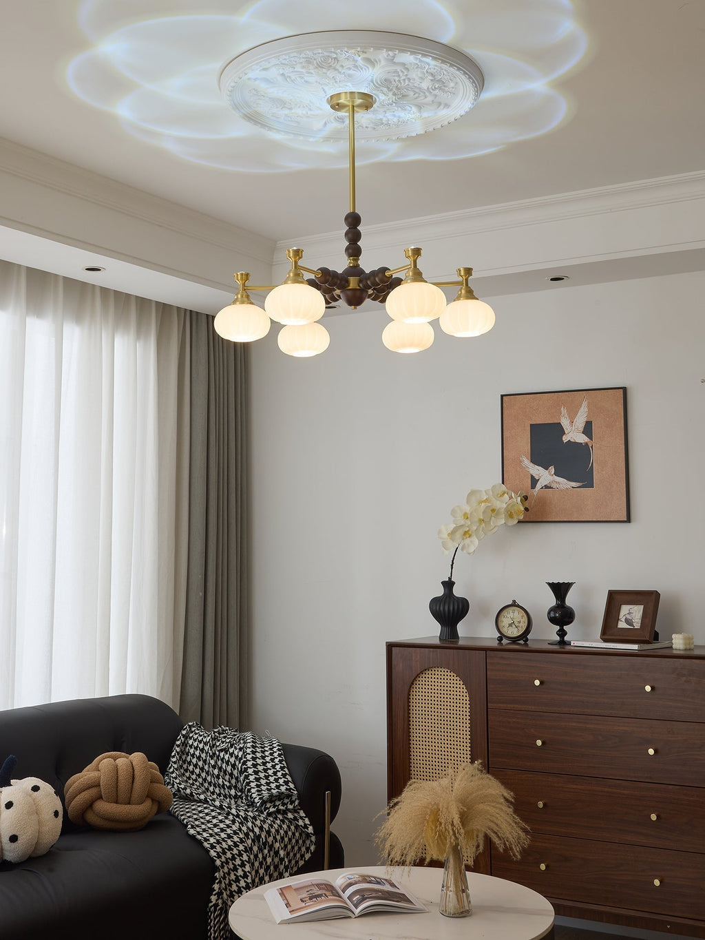 Avdorira Lustre Vintage Élégant en Laiton et Bois - Neutralighting