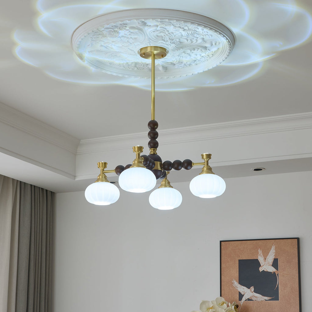 Avdorira Lustre Vintage Élégant en Laiton et Bois - Neutralighting