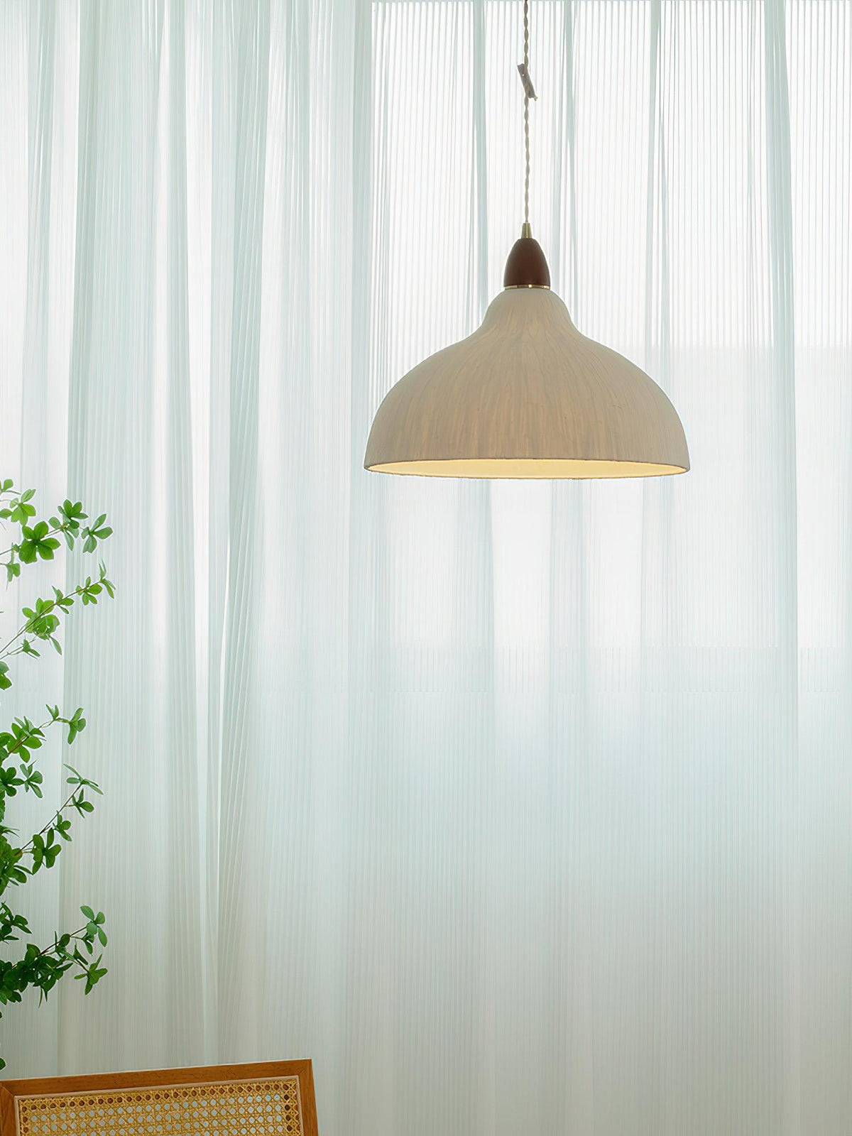 Vellara Papier & Bois Pendentif Lampe - Neutralighting
