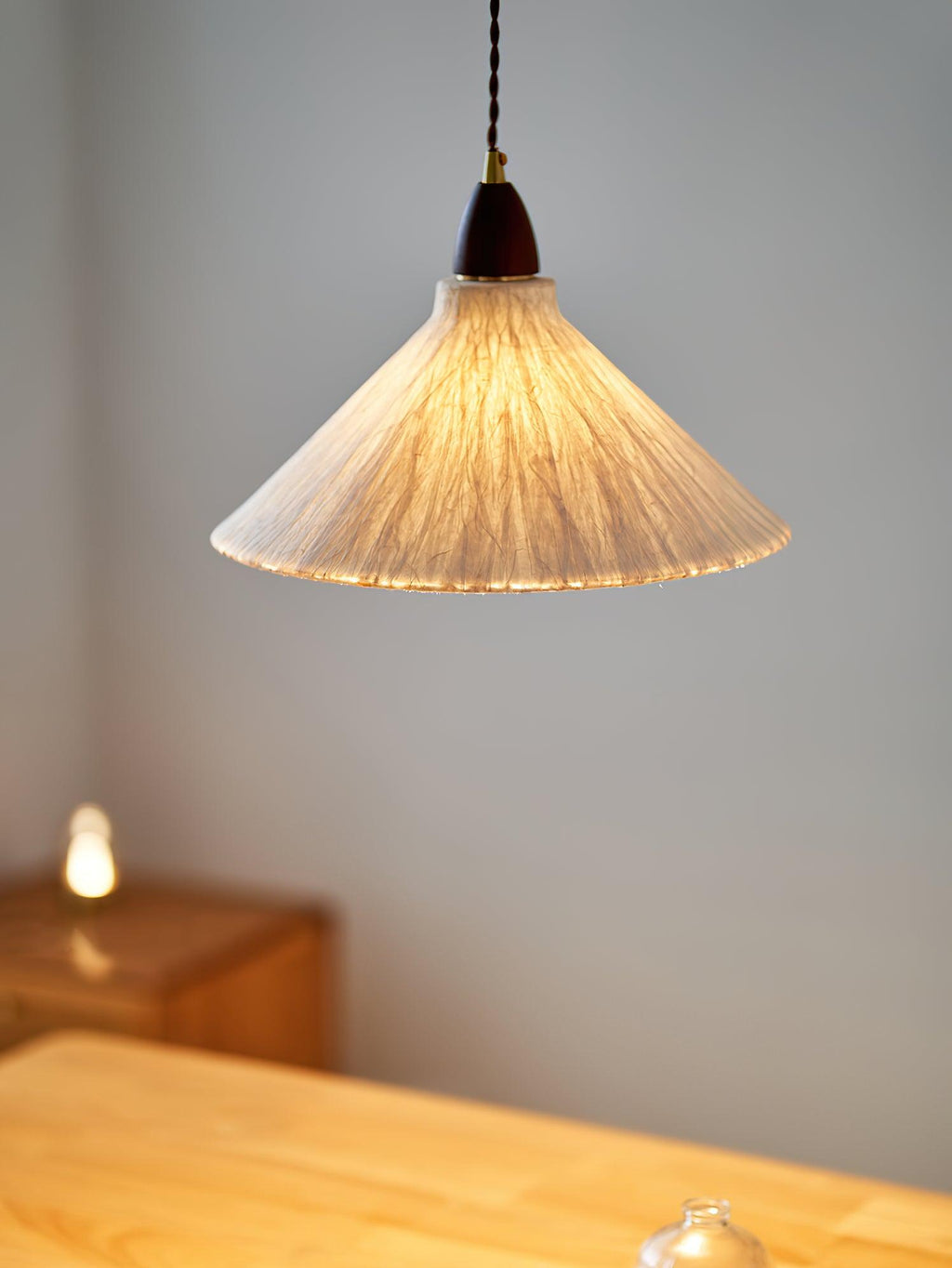 Vellara Papier & Bois Pendentif Lampe - Neutralighting