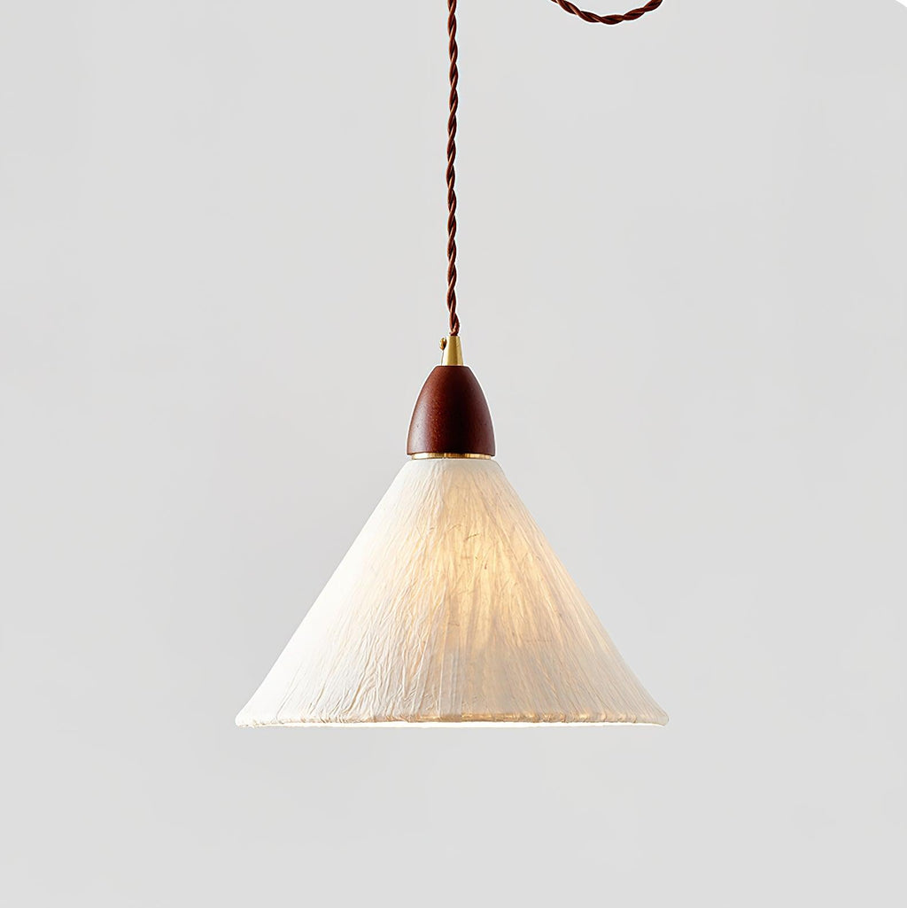Vellara Papier & Bois Pendentif Lampe - Neutralighting