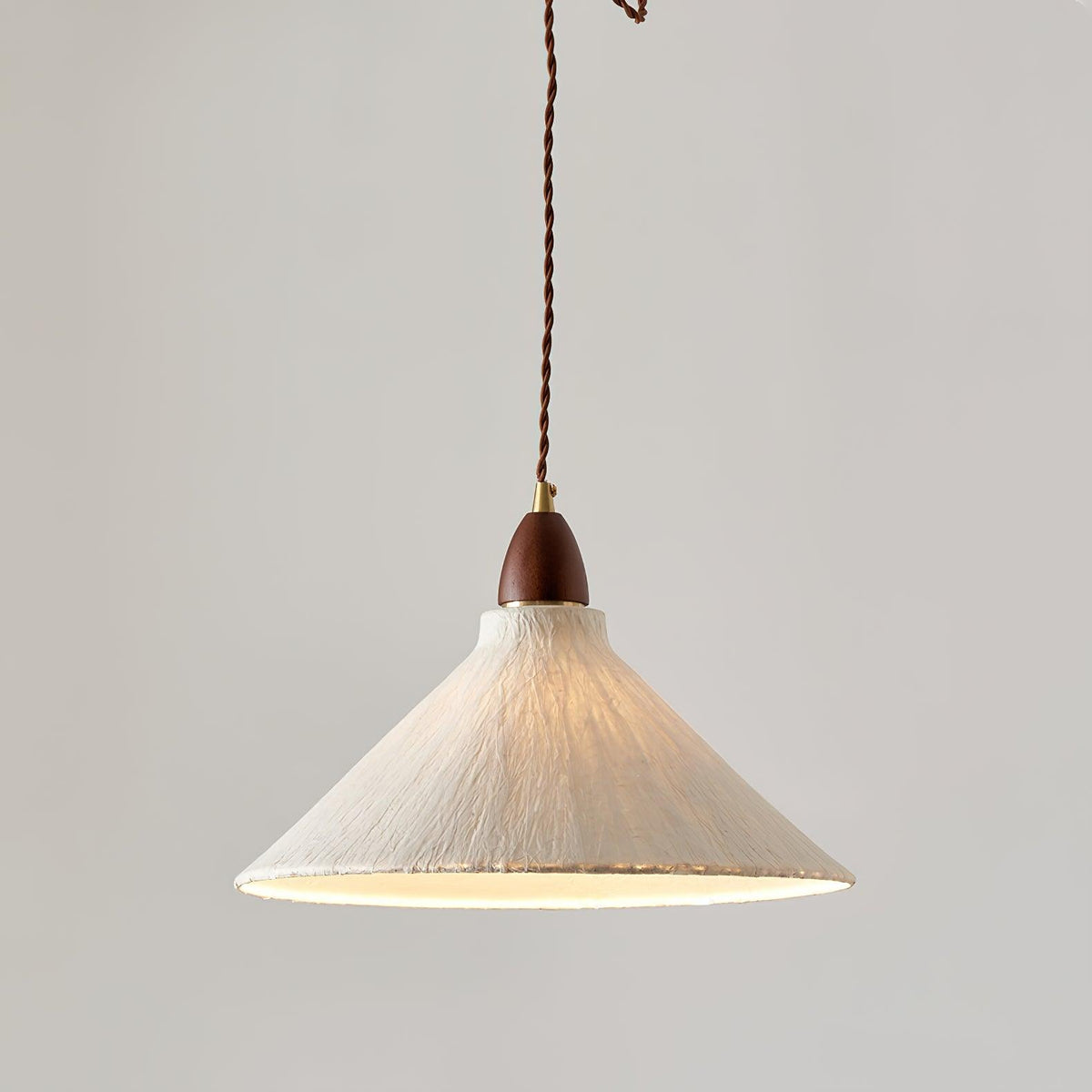 Vellara Papier & Bois Pendentif Lampe - Neutralighting