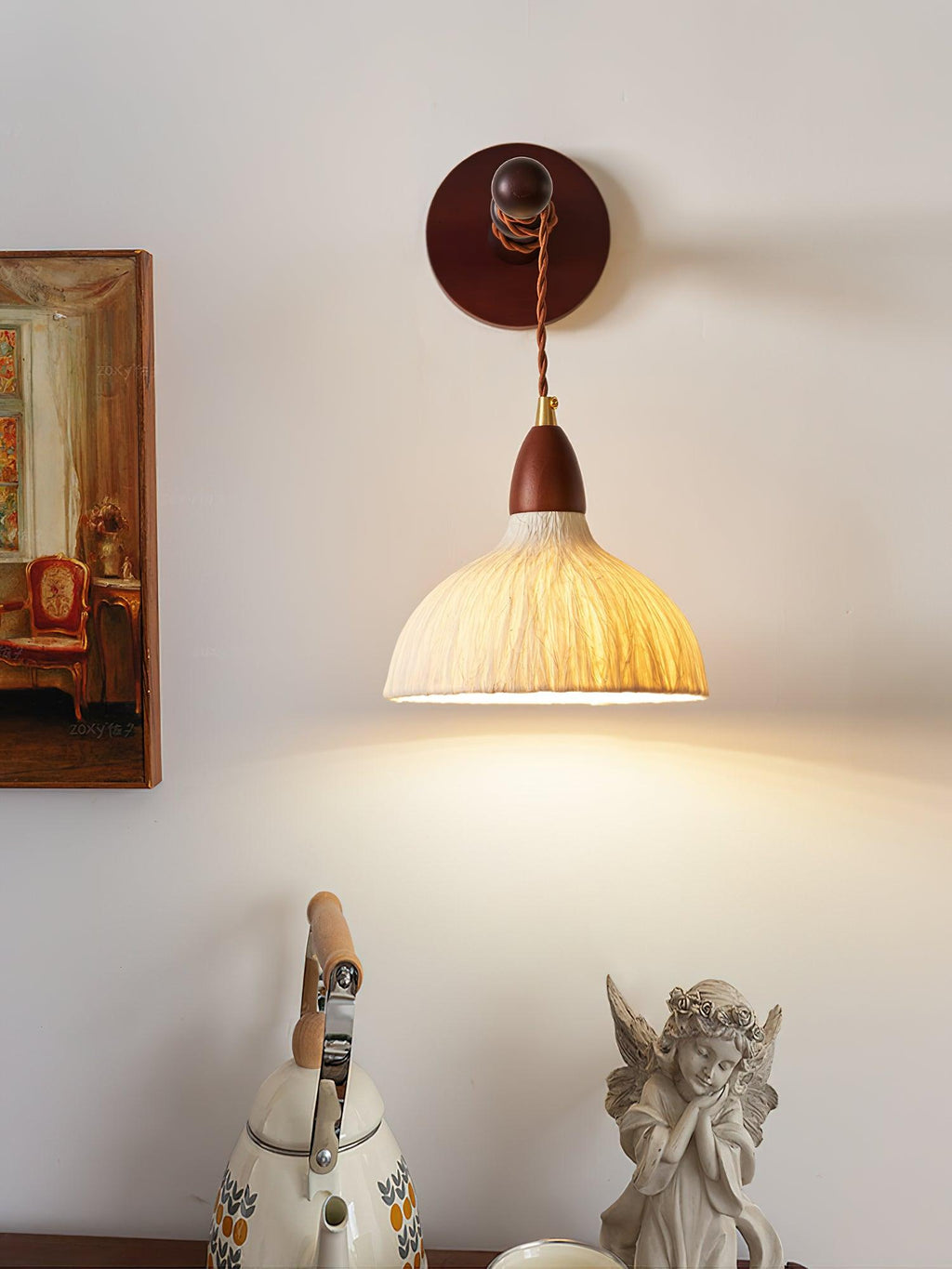 Vitheos Applique Murale en Bois Noyer Naturel Élégante - Neutralighting