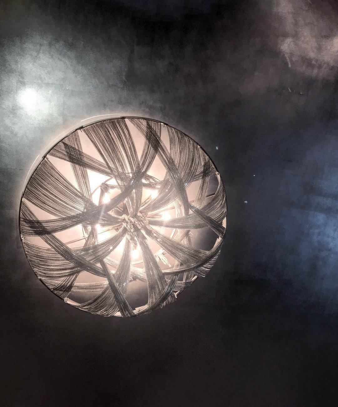 Lustra Plafonnier Frange Chaîne Cadre Nickel - Neutralighting