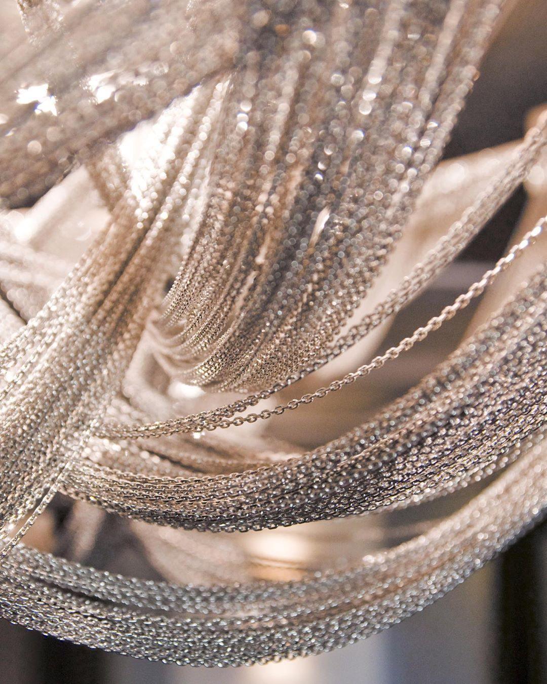 Lustra Plafonnier Frange Chaîne Cadre Nickel - Neutralighting
