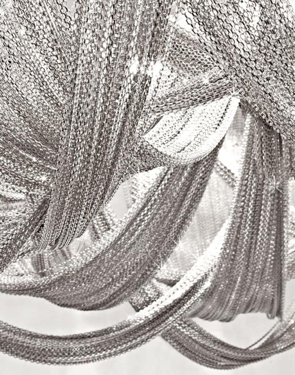 Lustra Plafonnier Frange Chaîne Cadre Nickel - Neutralighting