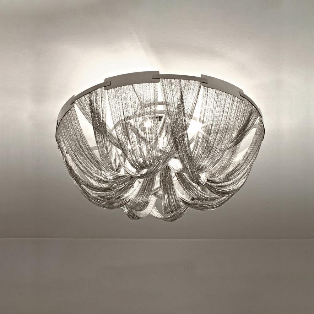 Lustra Plafonnier Frange Chaîne Cadre Nickel - Neutralighting
