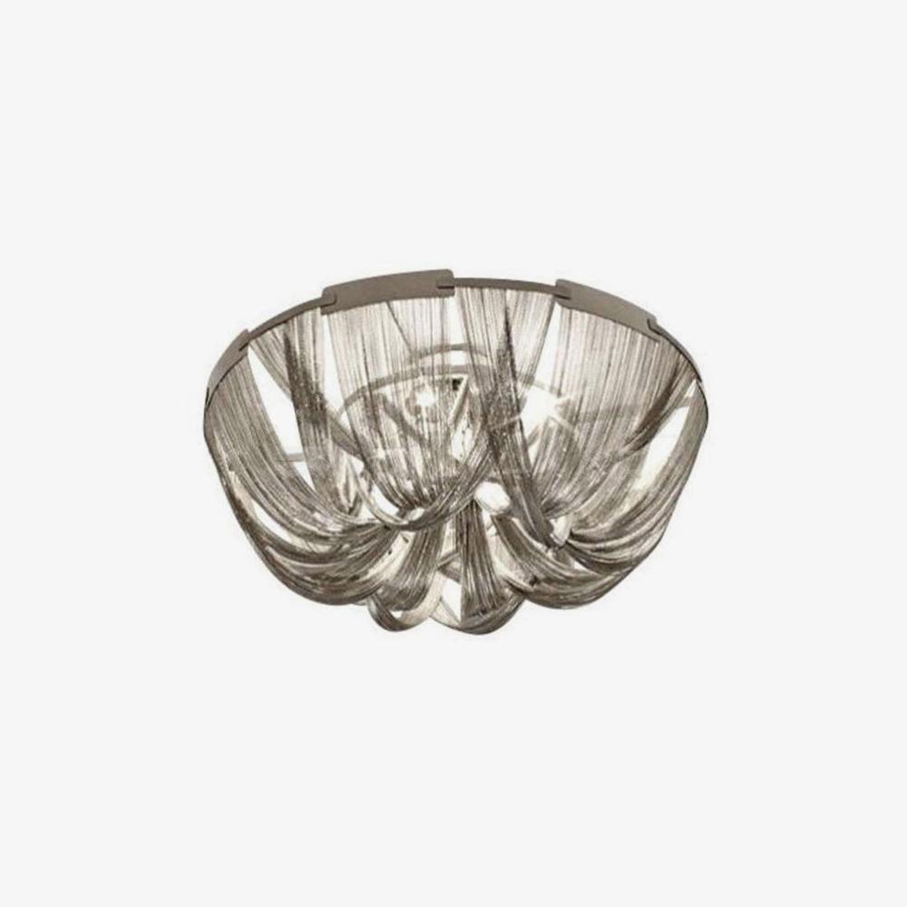 Lustra Plafonnier Frange Chaîne Cadre Nickel - Neutralighting