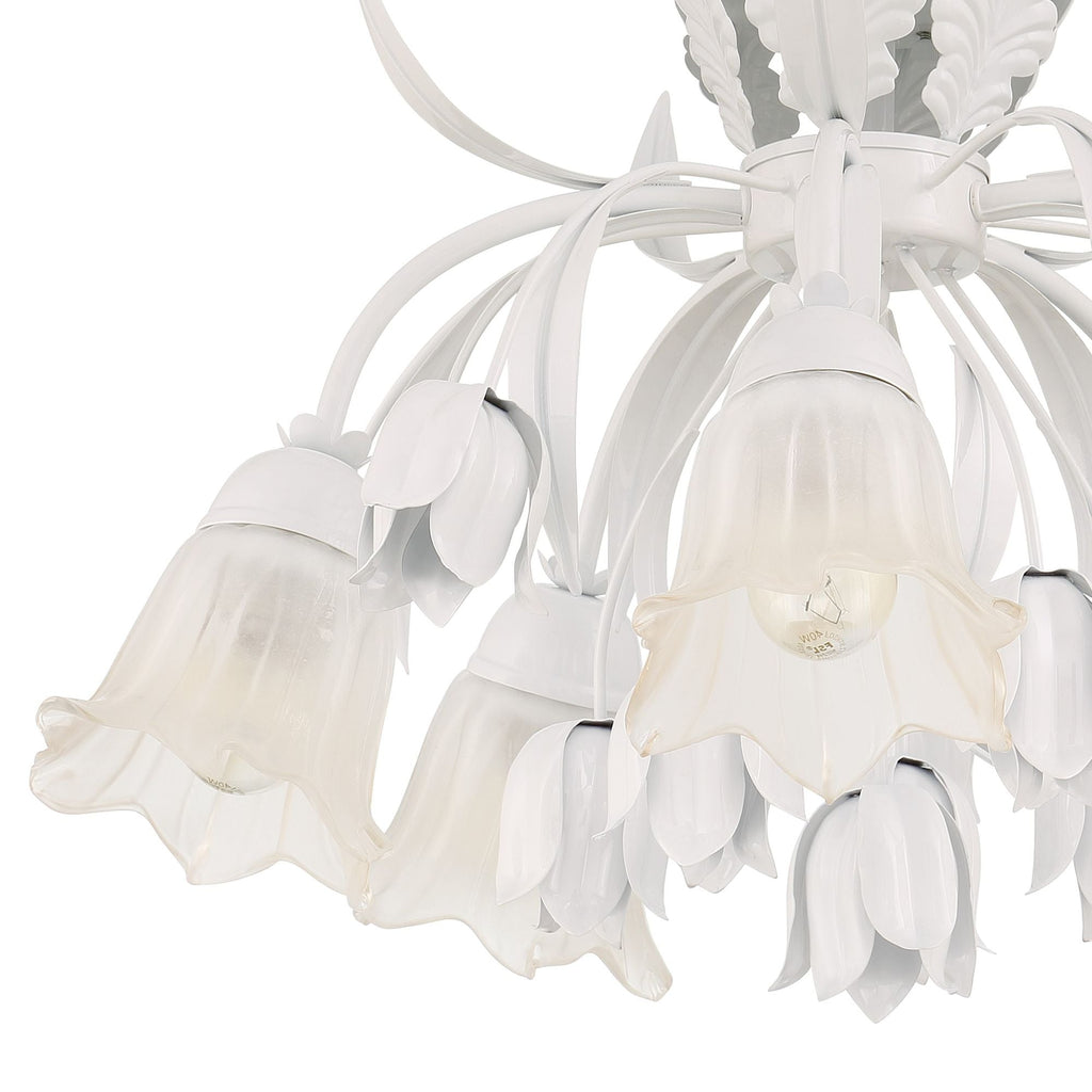Veshael Élégance Art Sage Rose Verre Plafonnier - Neutralighting