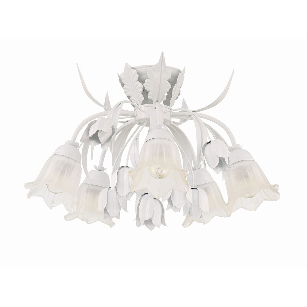 Veshael Élégance Art Sage Rose Verre Plafonnier - Neutralighting