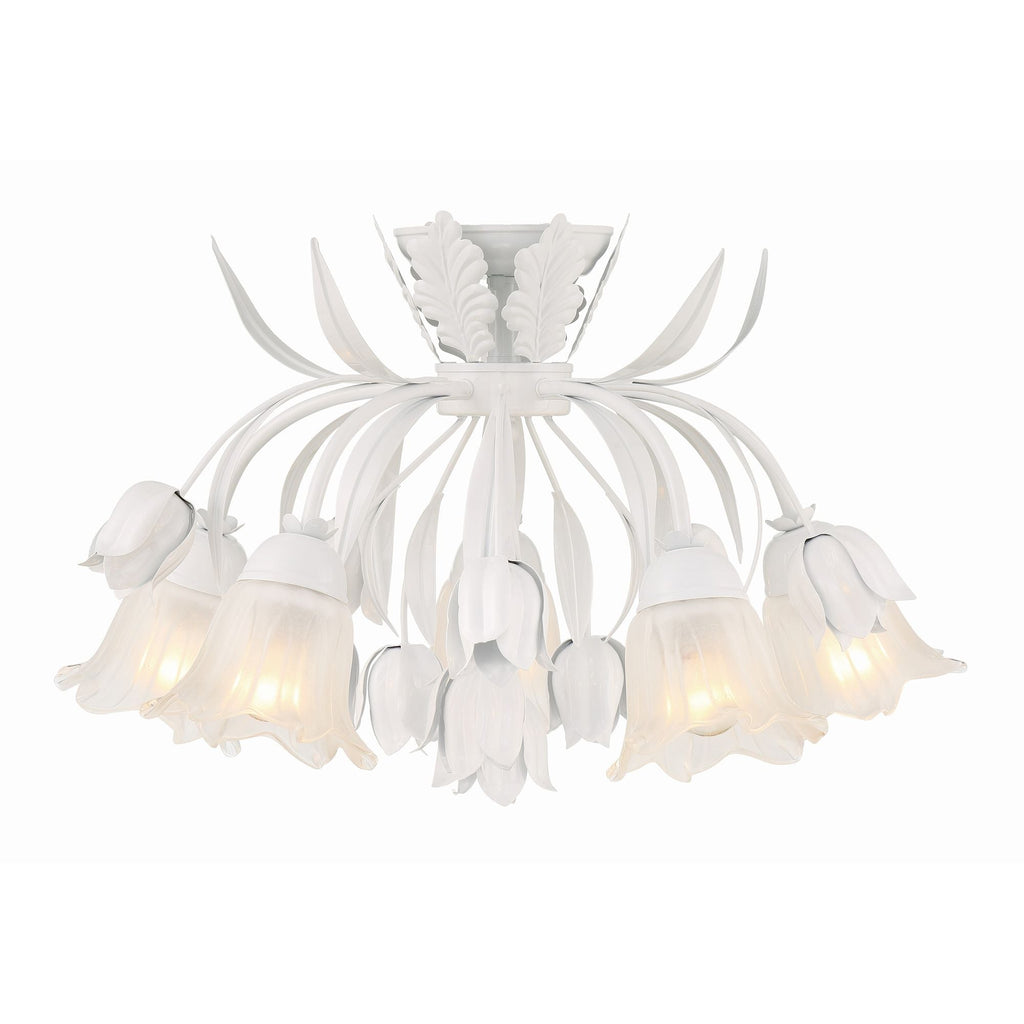 Veshael Élégance Art Sage Rose Verre Plafonnier - Neutralighting