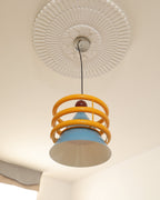 Sowden Lampe Pendentive Cône Bleu Anneaux Orange - Neutralighting