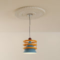 Sowden Lampe Pendentive Cône Bleu Anneaux Orange - Neutralighting