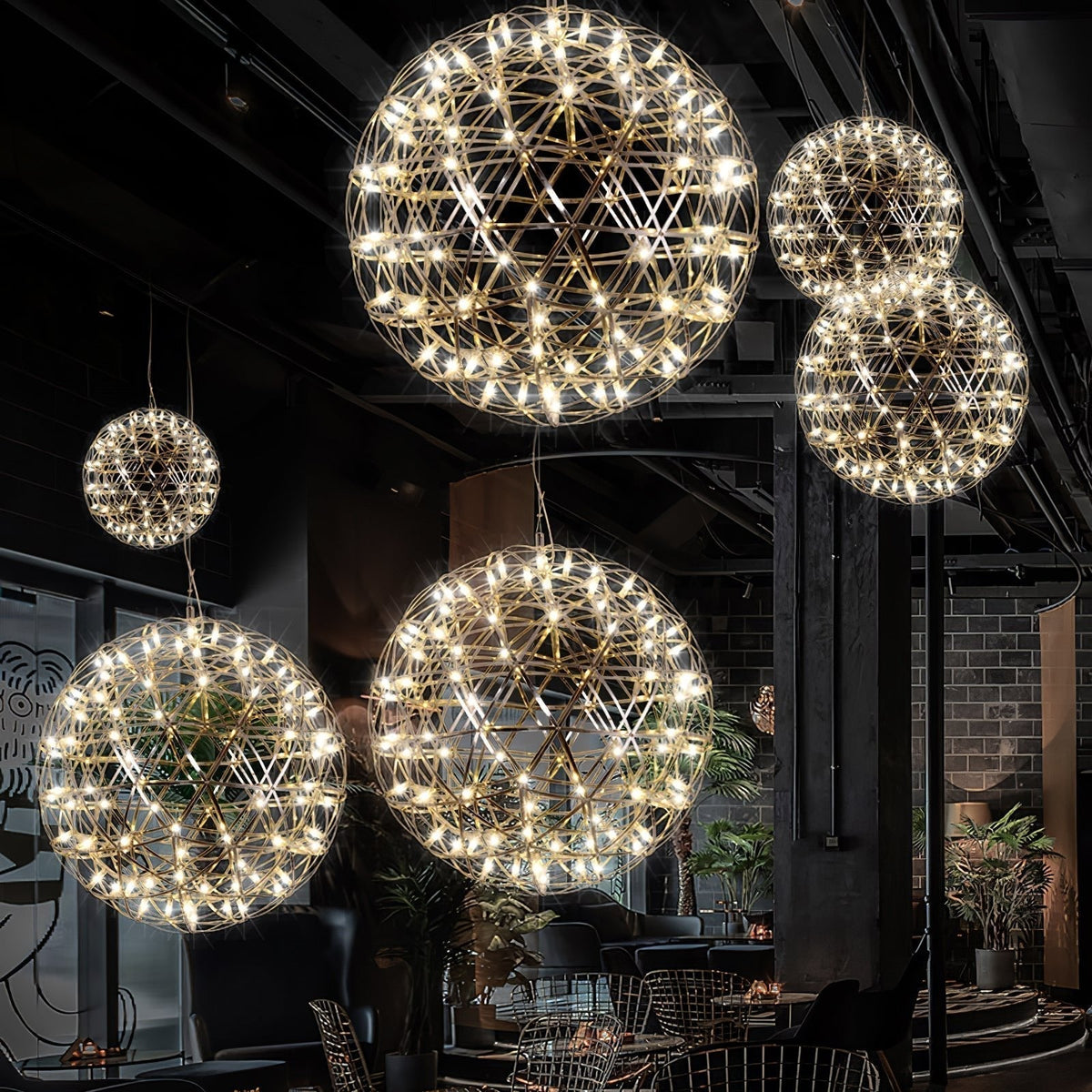 Ivthayra Lampe Pendante Boule Dorée de Luxe Postmoderne - Neutralighting