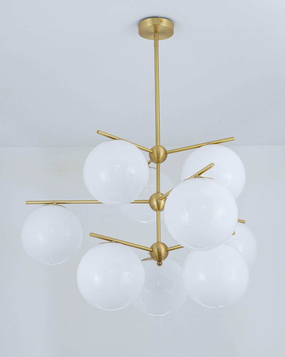 Lustra Chandelier Sphère & Tige Moderne Or LED - Neutralighting