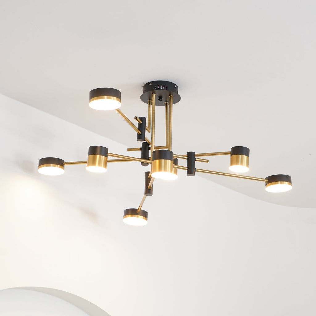 Lustra Chandelier Noir Or Bras en Forme d'Araignée - Neutralighting