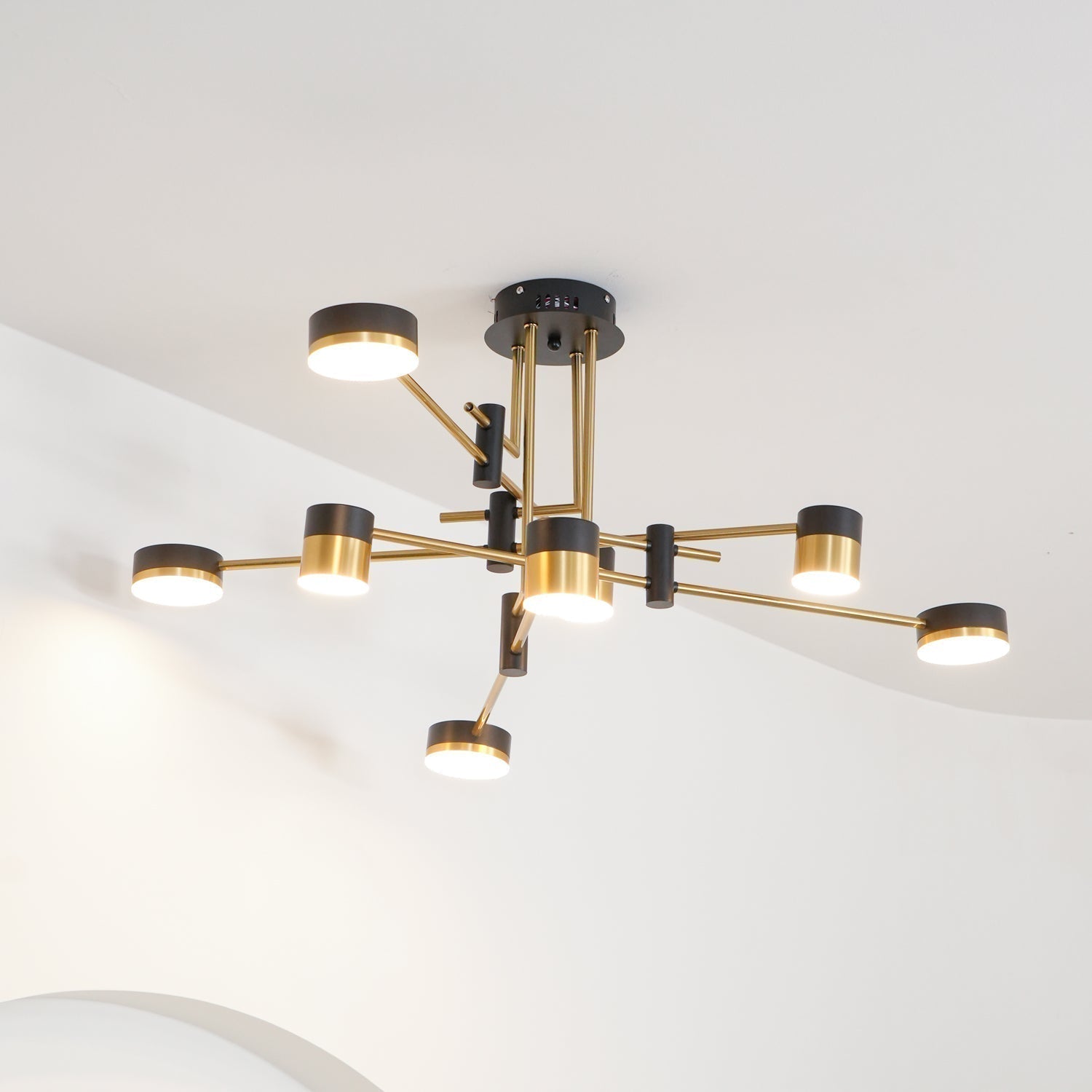Lustra Chandelier Noir Or Bras en Forme d'Araignée - Neutralighting