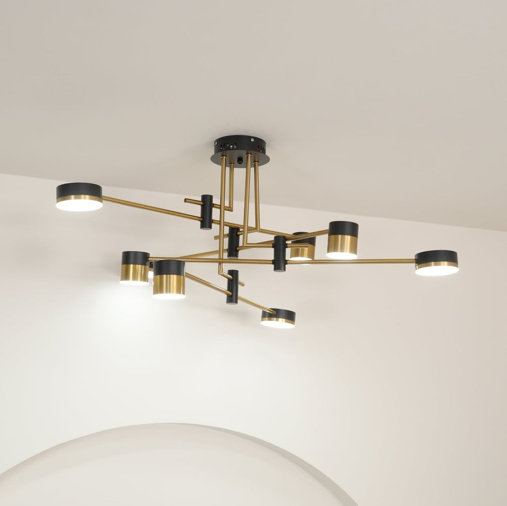 Lustra Chandelier Noir Or Bras en Forme d'Araignée - Neutralighting