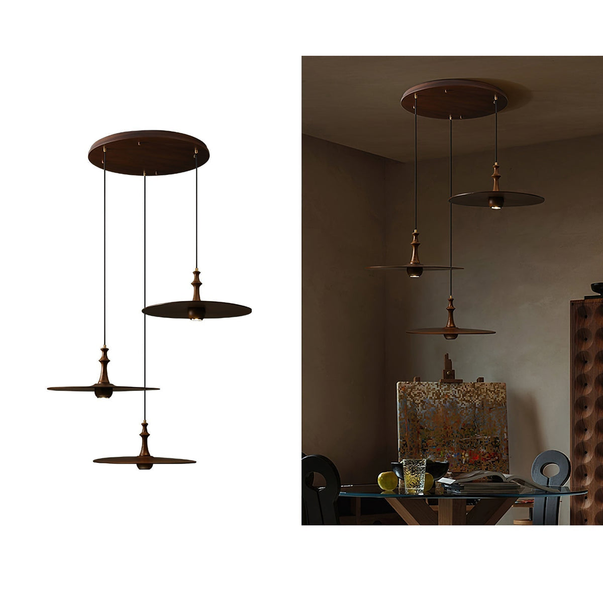 Syrinyra Suspension Sculpturale Disque Bois - Neutralighting