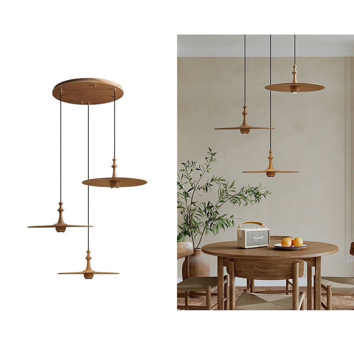 Syrinyra Suspension Sculpturale Disque Bois - Neutralighting