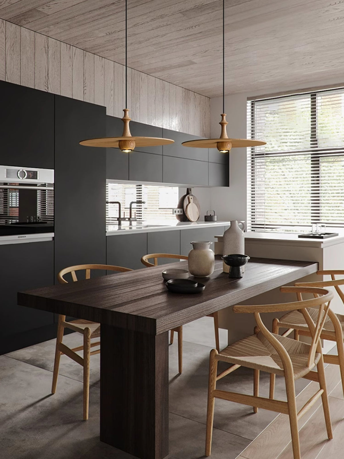 Syrinyra Suspension Sculpturale Disque Bois - Neutralighting