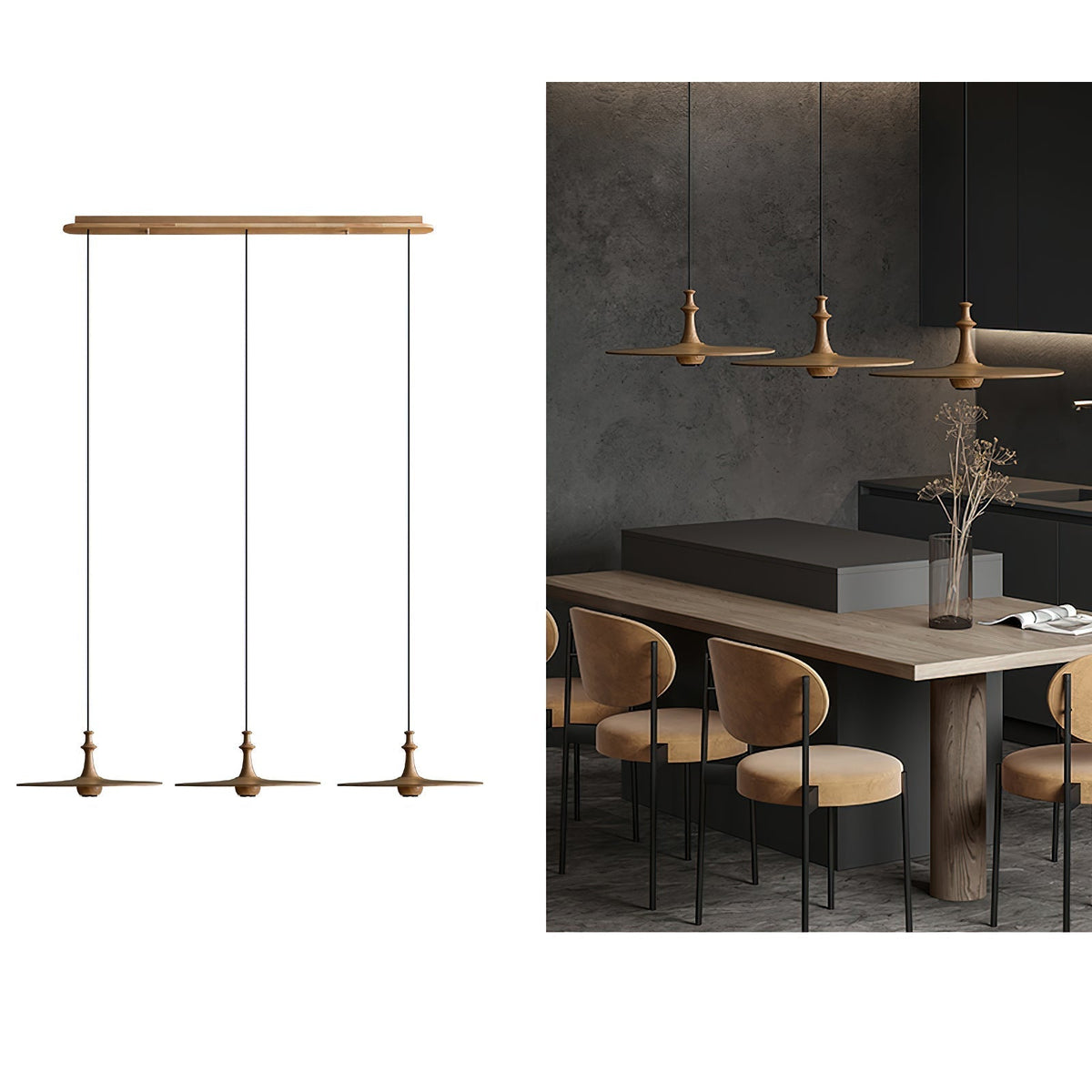 Syrinyra Suspension Sculpturale Disque Bois - Neutralighting