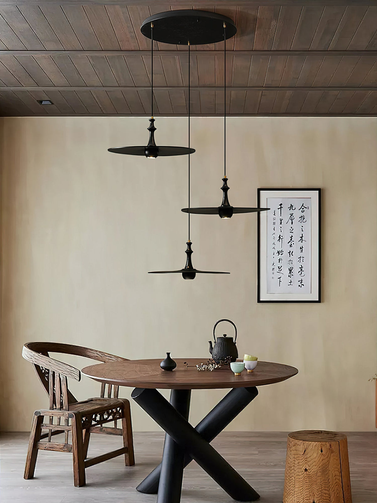 Syrinyra Suspension Sculpturale Disque Bois - Neutralighting