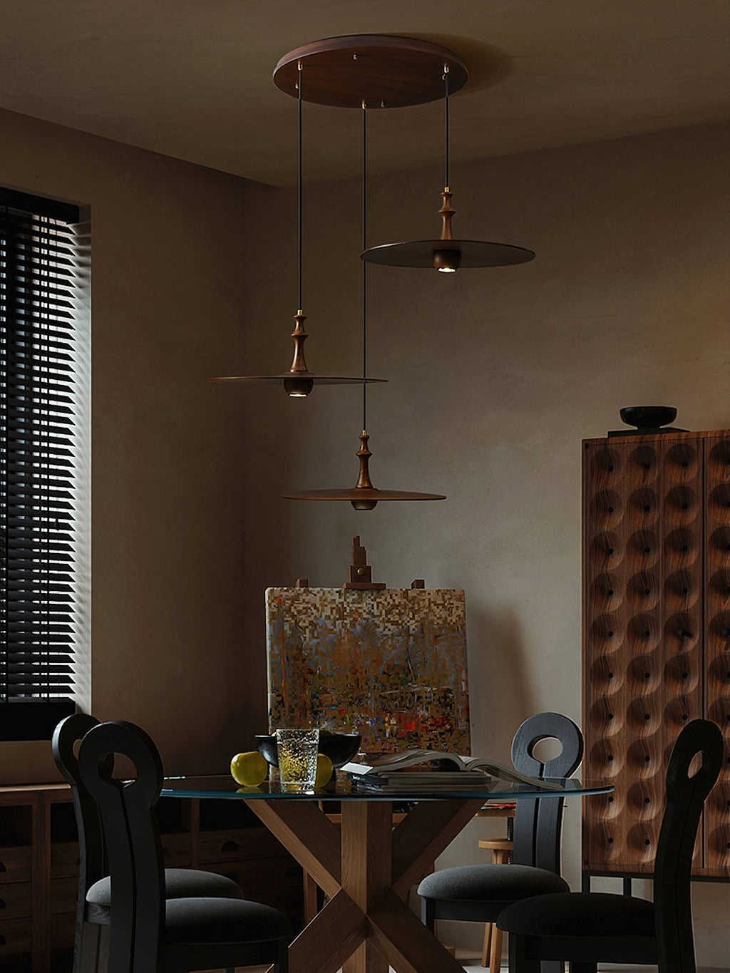 Syrinyra Suspension Sculpturale Disque Bois - Neutralighting