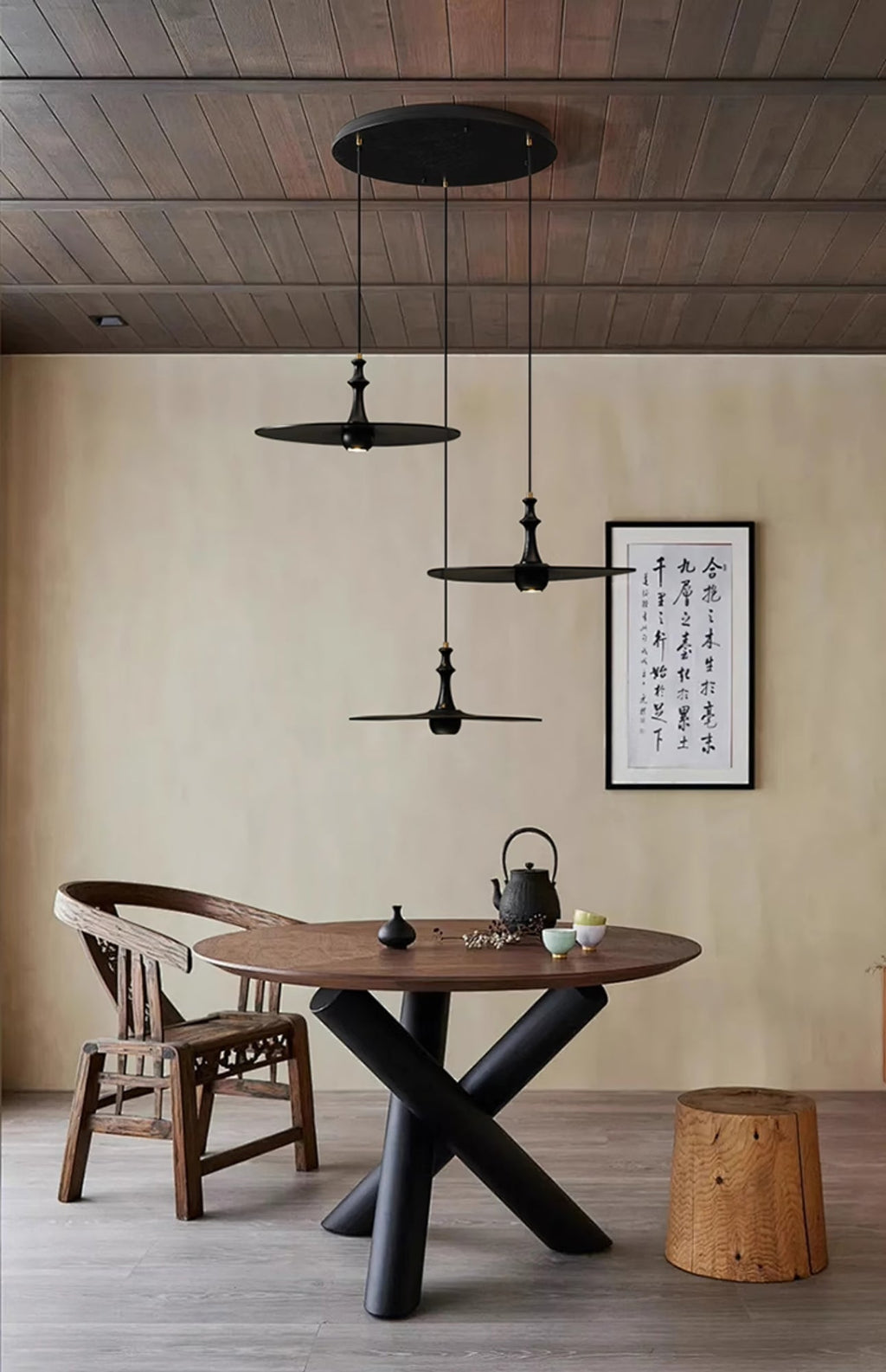 Syrinyra Suspension Sculpturale Disque Bois - Neutralighting