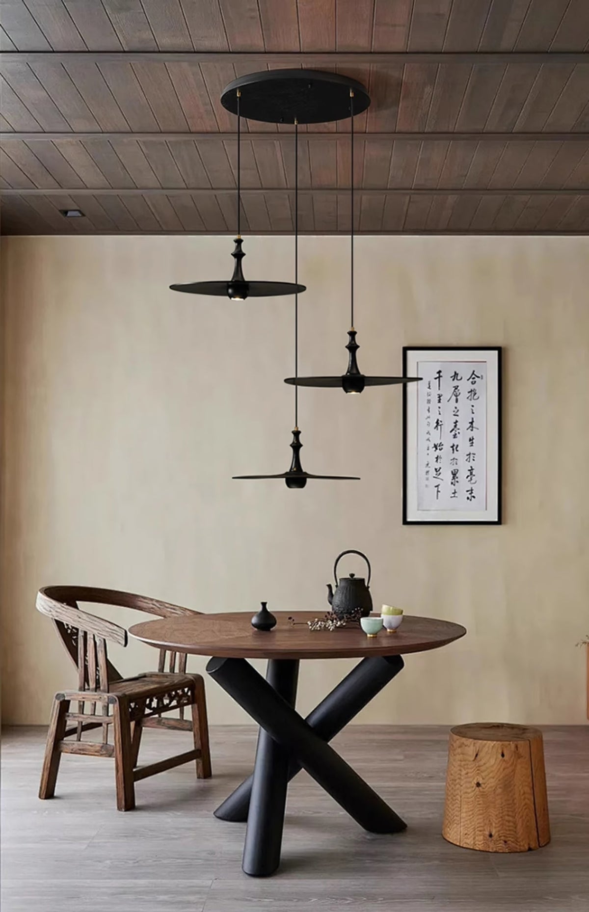 Syrinyra Suspension Sculpturale Disque Bois - Neutralighting