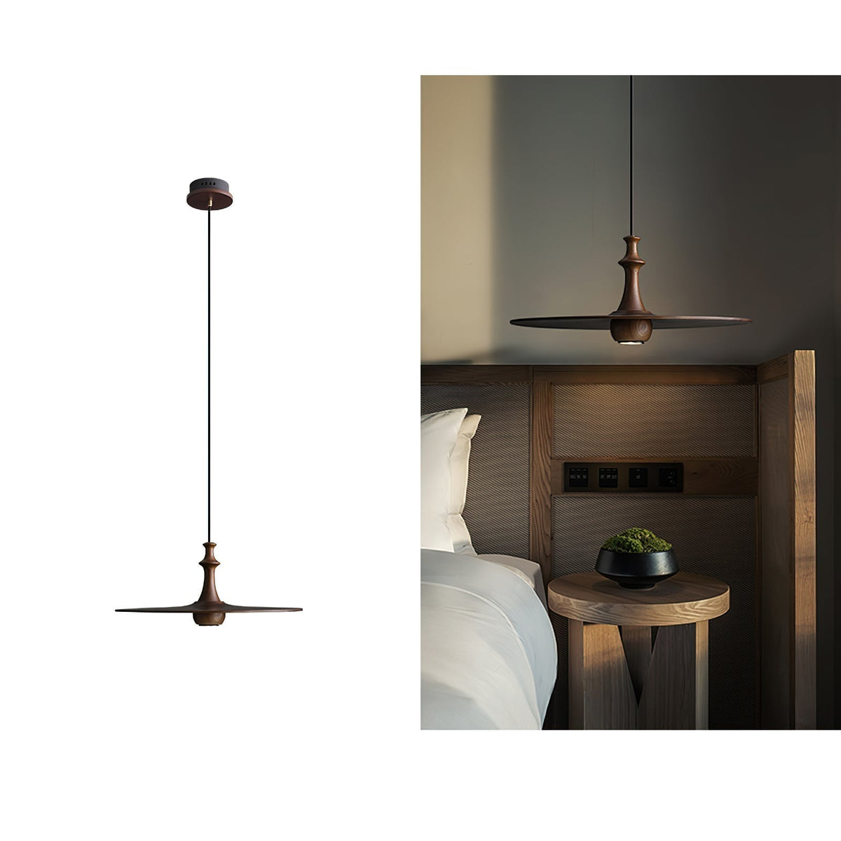 Syrinyra Suspension Sculpturale Disque Bois - Neutralighting