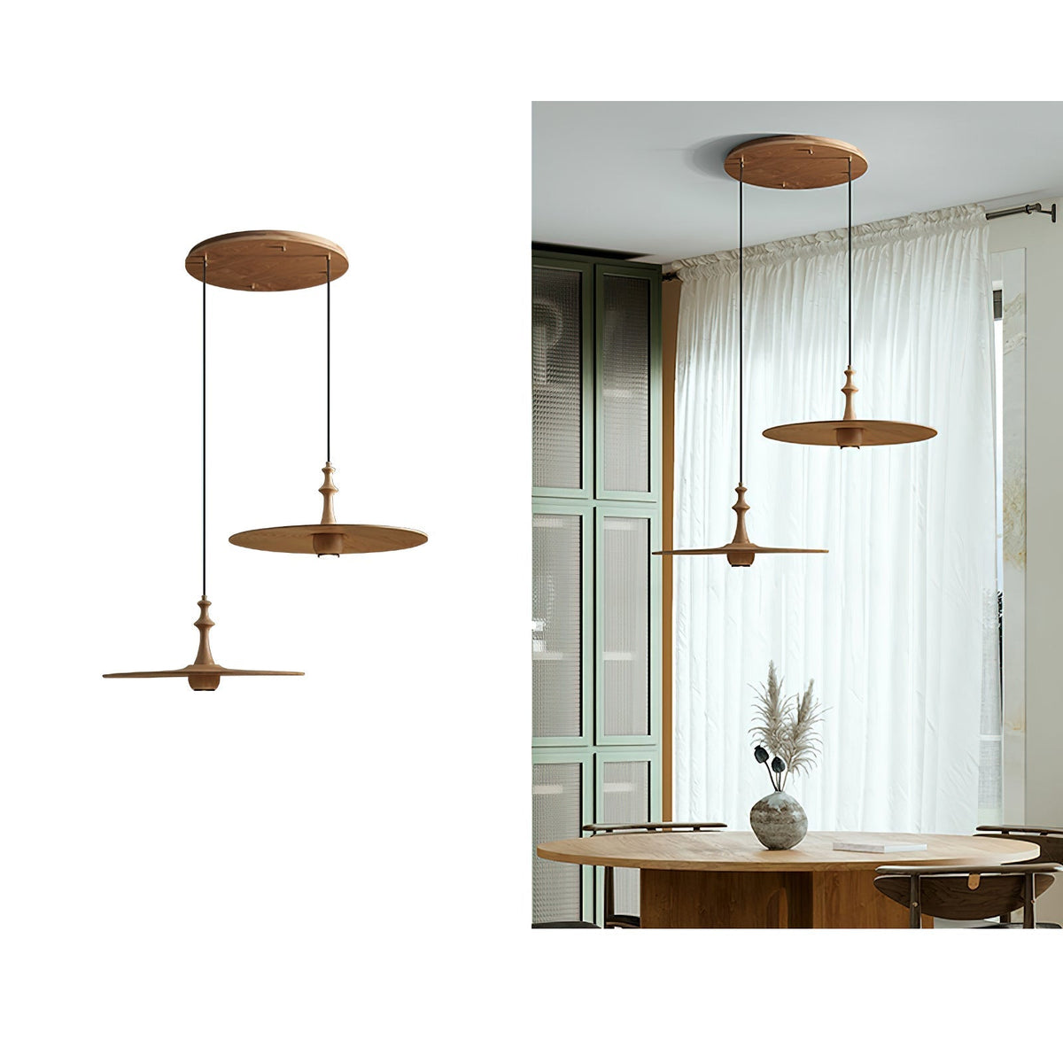 Syrinyra Suspension Sculpturale Disque Bois - Neutralighting