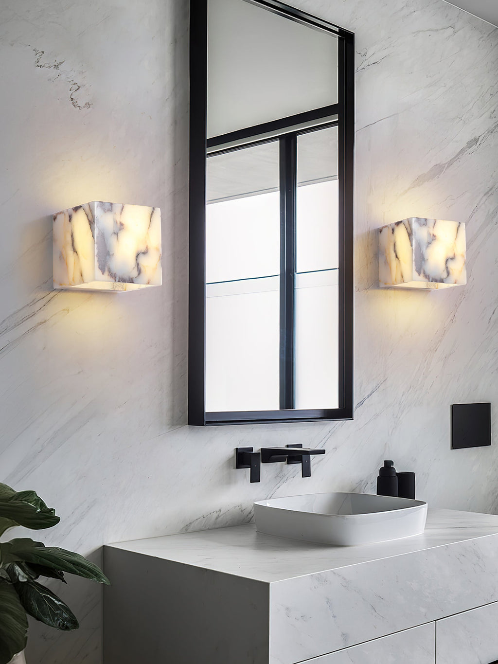 Illaee Moderne Minimaliste Carré Marbre Applique Murale - Neutralighting