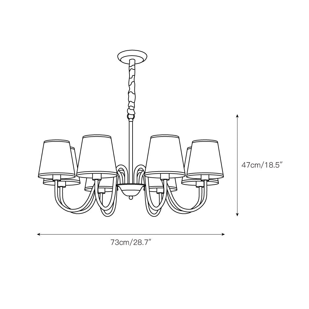 Stacey Chandelier en Tissu Traditionnel Vieilli - Neutralighting