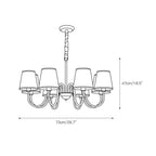 Stacey Chandelier en Tissu Traditionnel Vieilli - Neutralighting