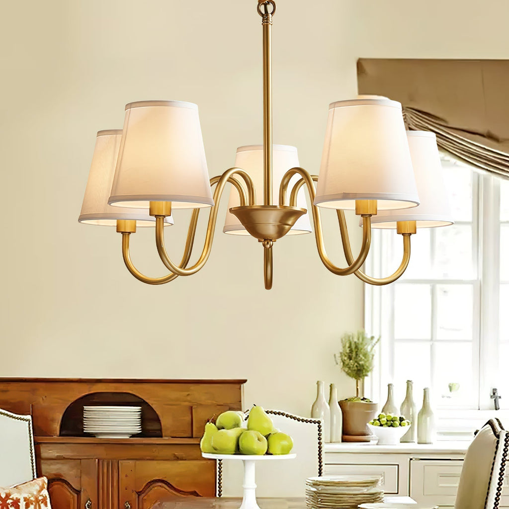 Stacey Chandelier en Tissu Traditionnel Vieilli - Neutralighting