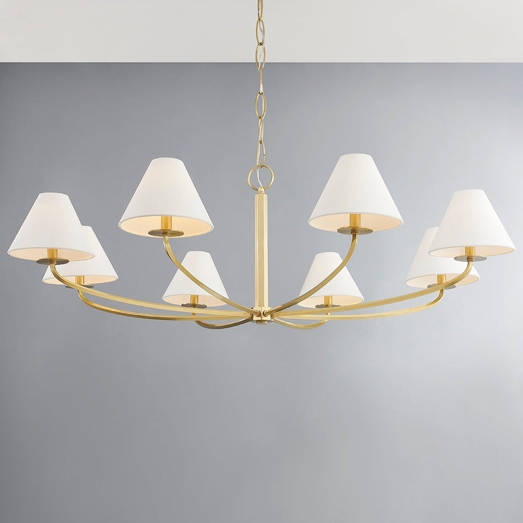Fleur Chandelier Métal Tissu Vintage Classique - Neutralighting