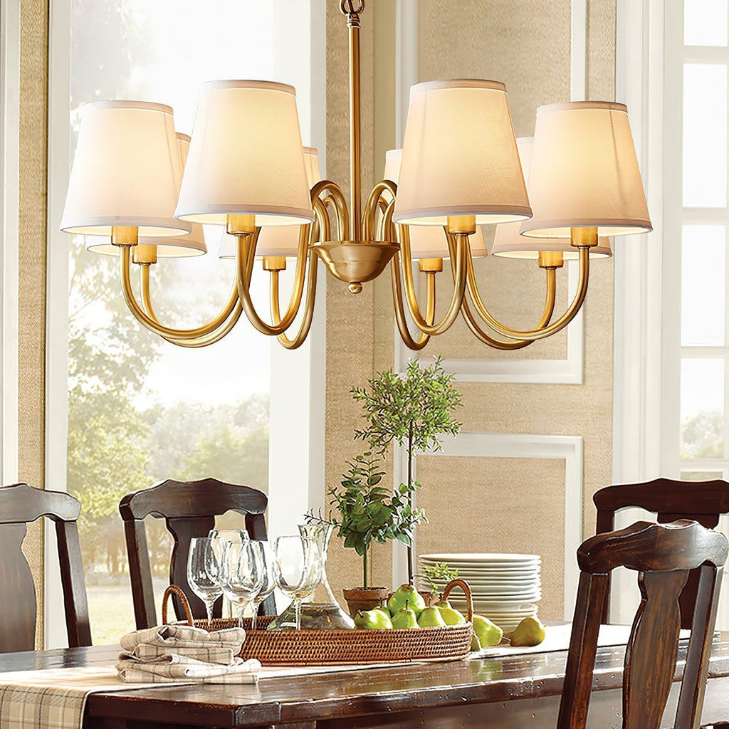 Stacey Chandelier en Tissu Traditionnel Vieilli - Neutralighting