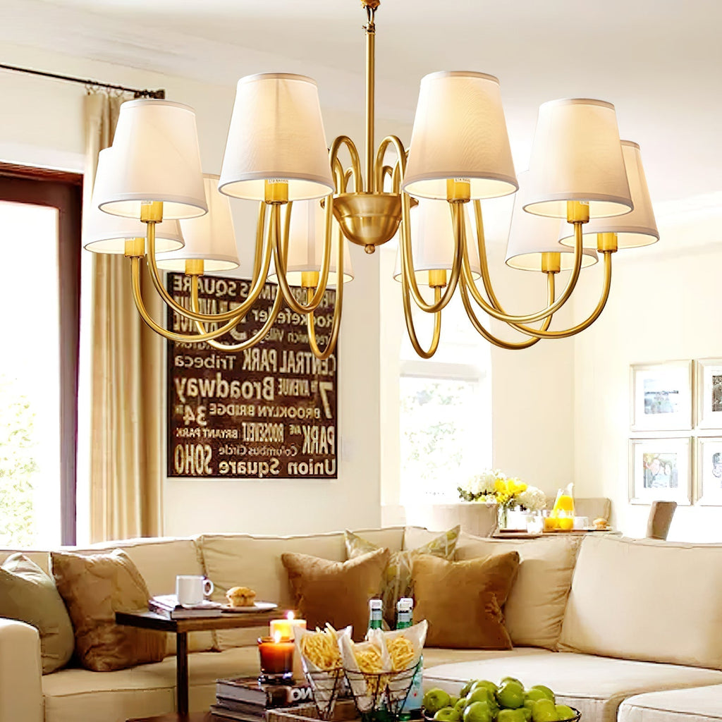 Stacey Chandelier en Tissu Traditionnel Vieilli - Neutralighting