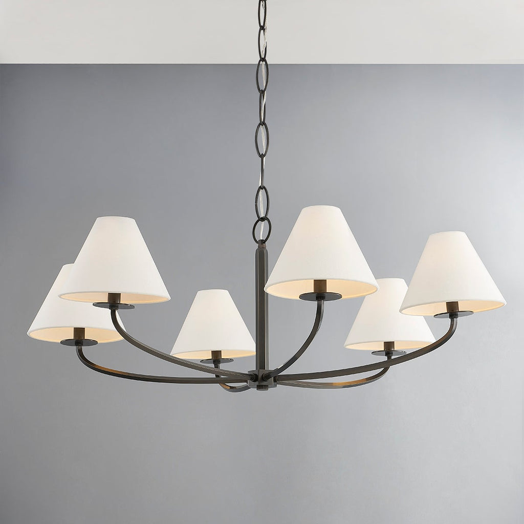 Fleur Chandelier Métal Tissu Vintage Classique - Neutralighting