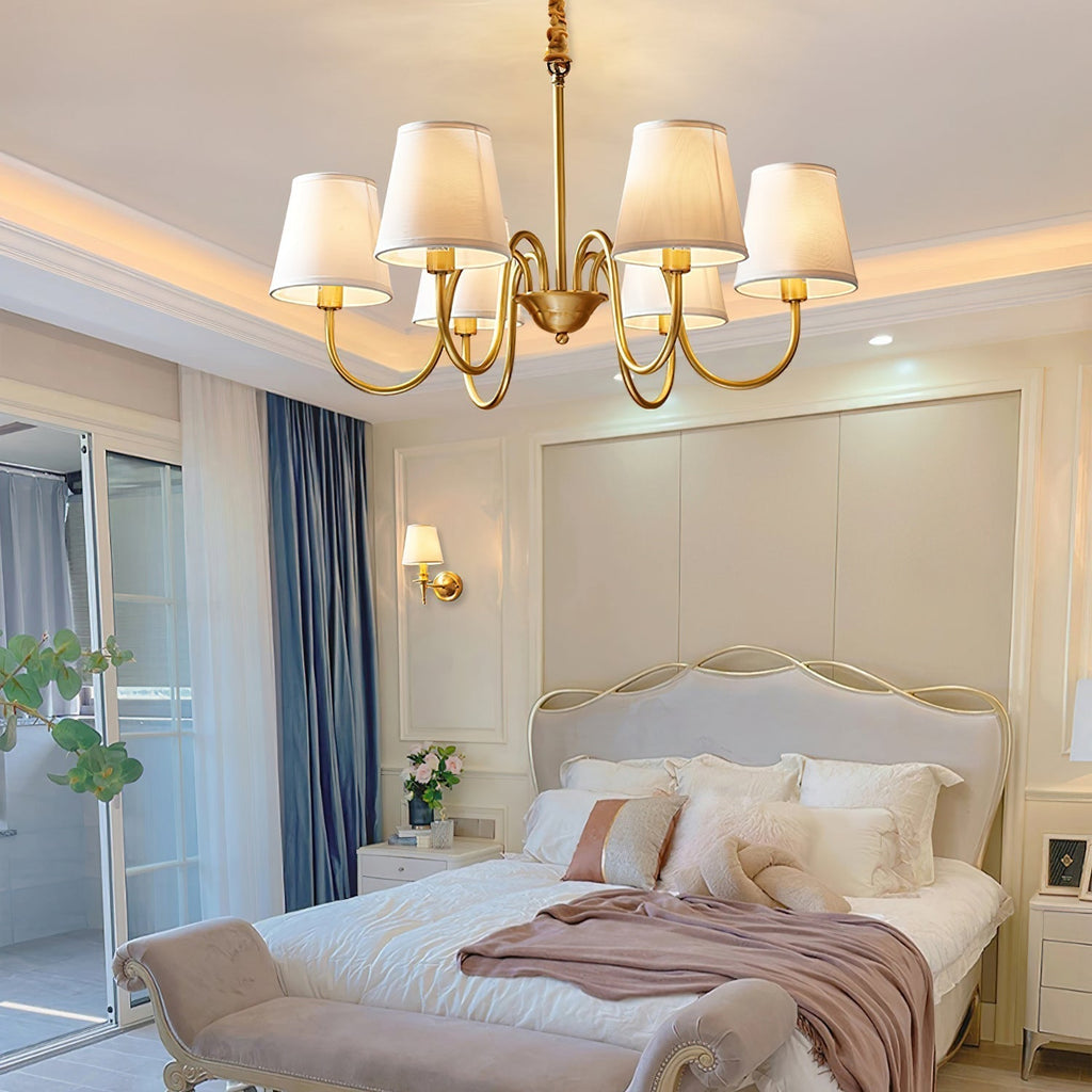 Stacey Chandelier en Tissu Traditionnel Vieilli - Neutralighting