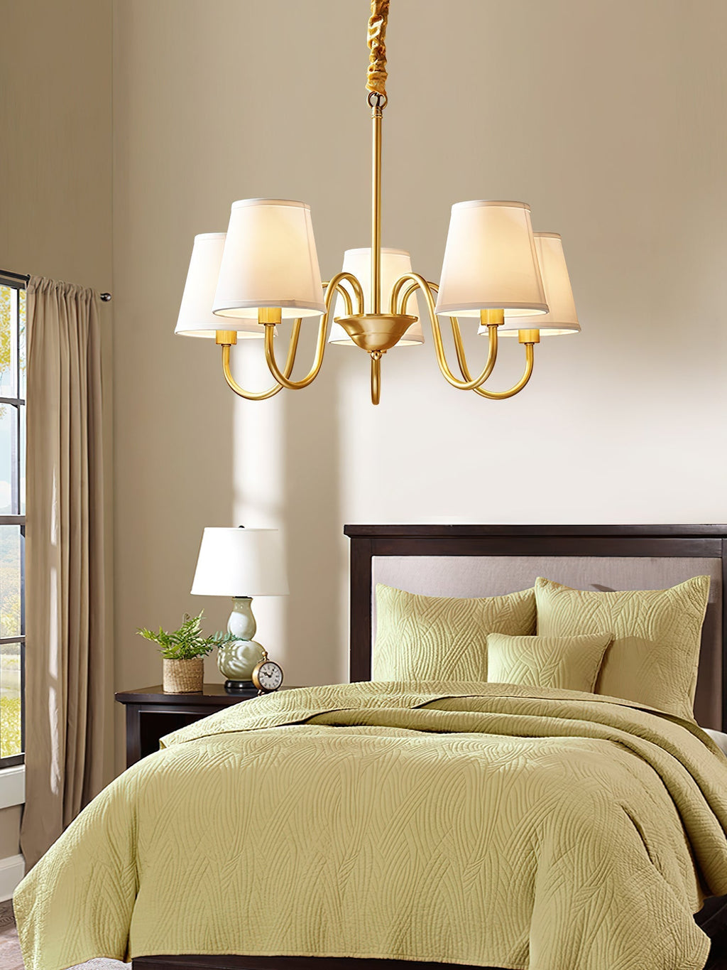 Stacey Chandelier en Tissu Traditionnel Vieilli - Neutralighting