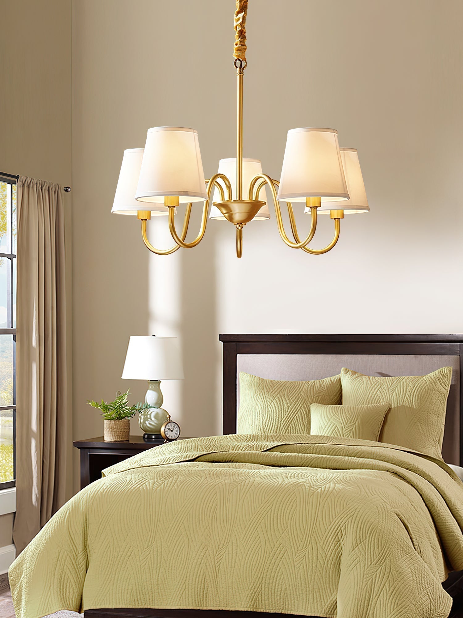 Stacey Chandelier en Tissu Traditionnel Vieilli - Neutralighting