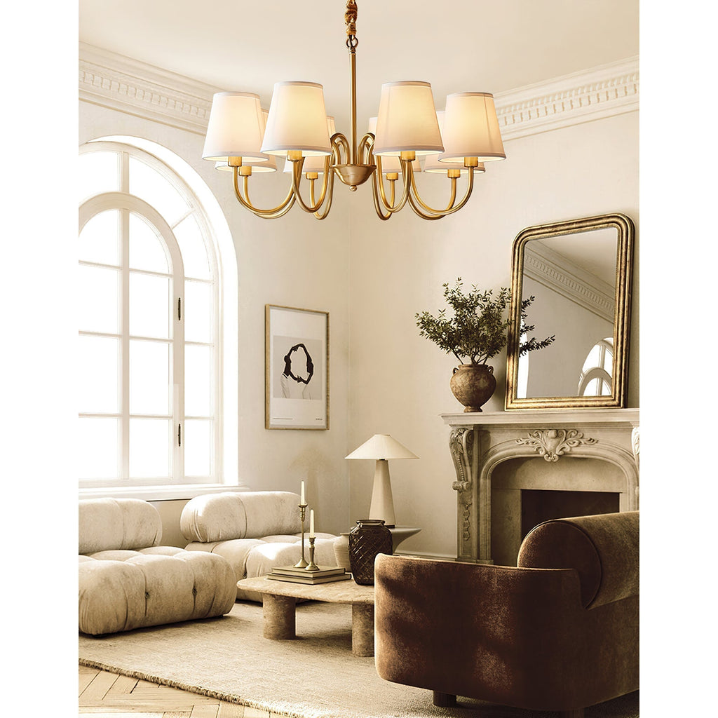 Stacey Chandelier en Tissu Traditionnel Vieilli - Neutralighting
