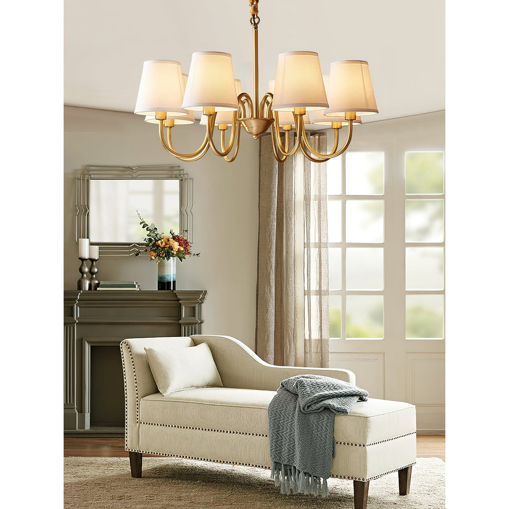Stacey Chandelier en Tissu Traditionnel Vieilli - Neutralighting